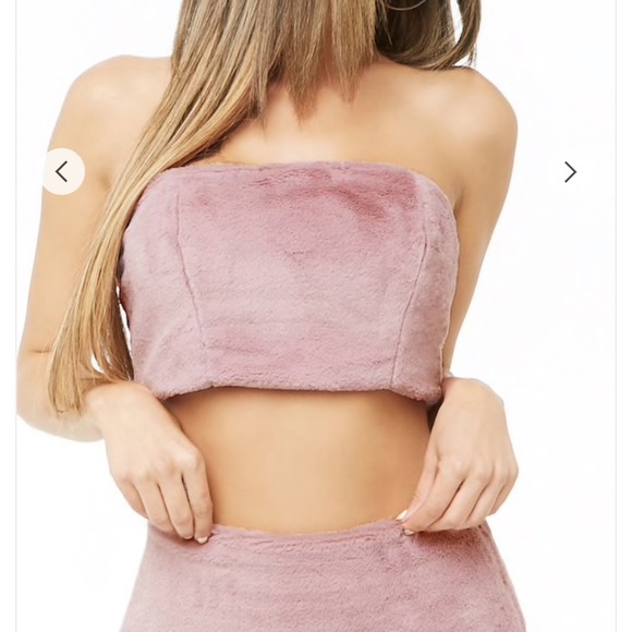 Forever 21 Tops - NWT forever 21 faux fur mauve crop tube top